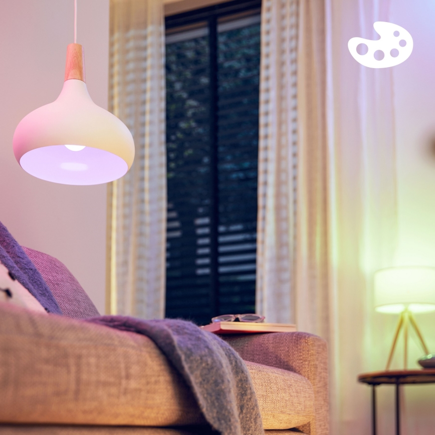 Pack de 2 bombillas LED RGB regulables Philips SMART A60 E27/8,5W/230V 2200-6500K