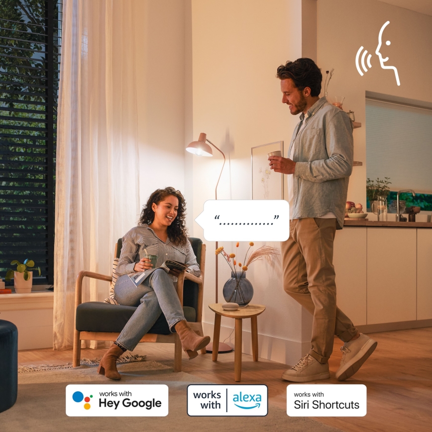 Pack de 2 bombillas LED RGB regulables Philips SMART A60 E27/8,5W/230V 2200-6500K