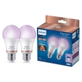 Pack de 2 bombillas LED RGB regulables Philips SMART A60 E27/12,5W/230V 2200-6500K