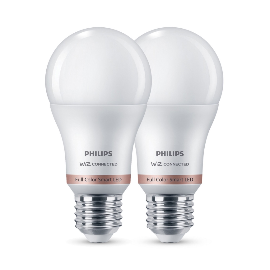 Pack de 2 bombillas LED RGB regulables Philips SMART A60 E27/12,5W/230V 2200-6500K