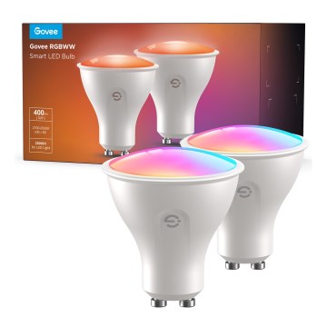 Pack de 2 bombillas LED RGBWW regulables MATTER GU10/4,8W/230V 2700-6500K Wi-Fi - Govee
