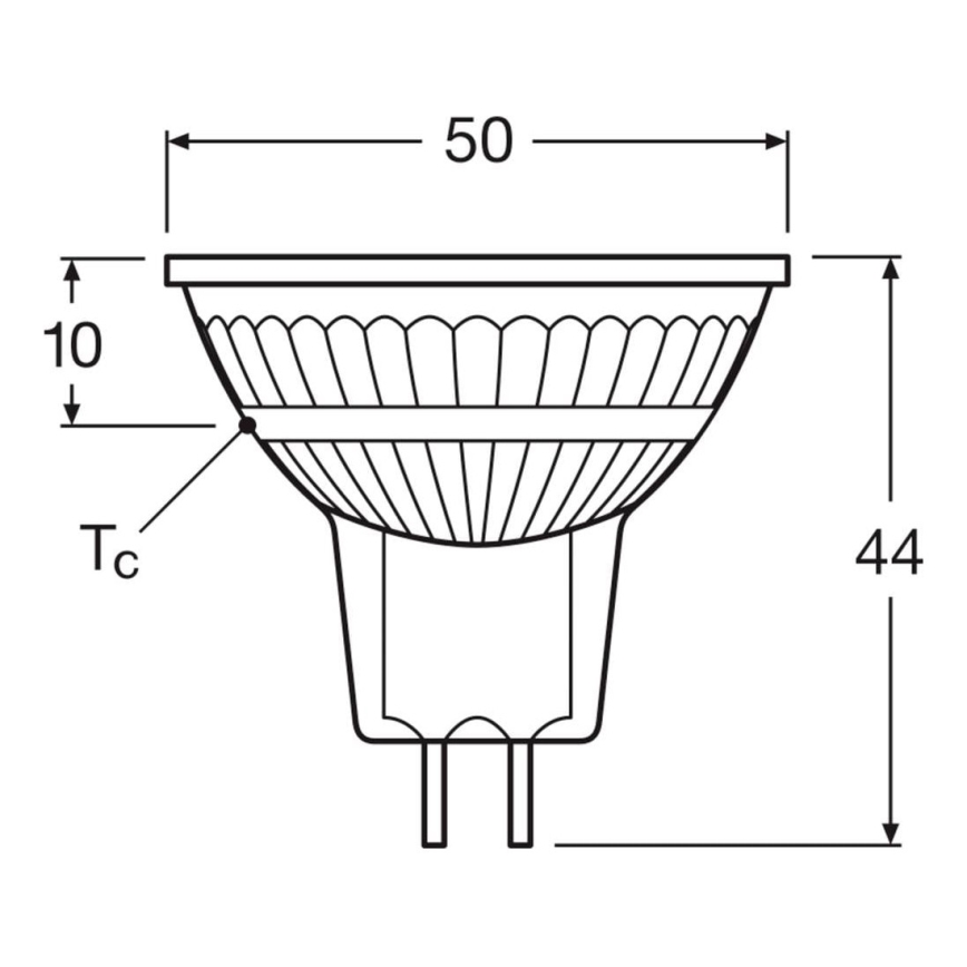 Pack de 2 bombillas LED regulables MR16 GU5,3/5W/12V 2700K 36° CRI 90 - Osram