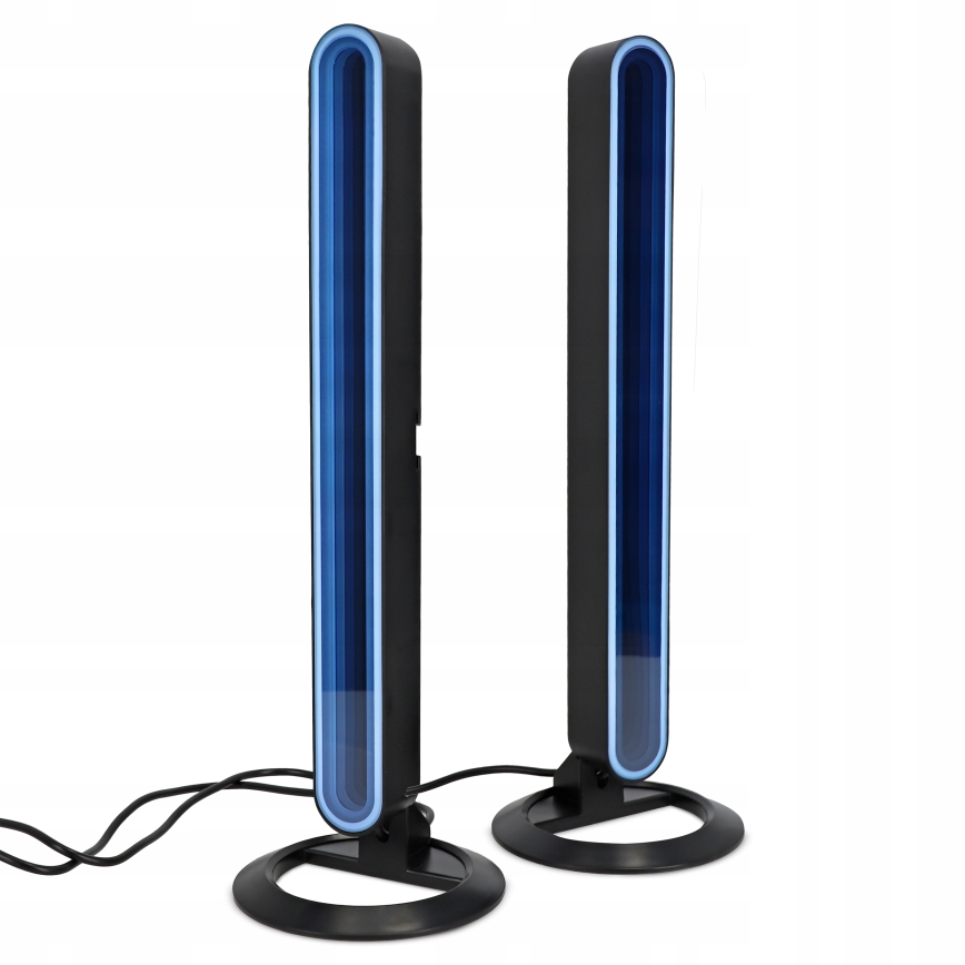 Pack de 2 lámparas de mesa LED RGBIC regulables LED/5W/5V negras + mando a distancia