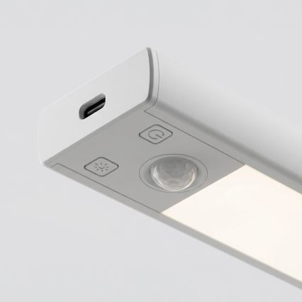 Set de 2 luces LED recargables para muebles con sensor de movimiento y de crepúsculo VIRO LED/1,2W/3,7V 800 mAh 3000/4000/6500K 30 cm blancas
