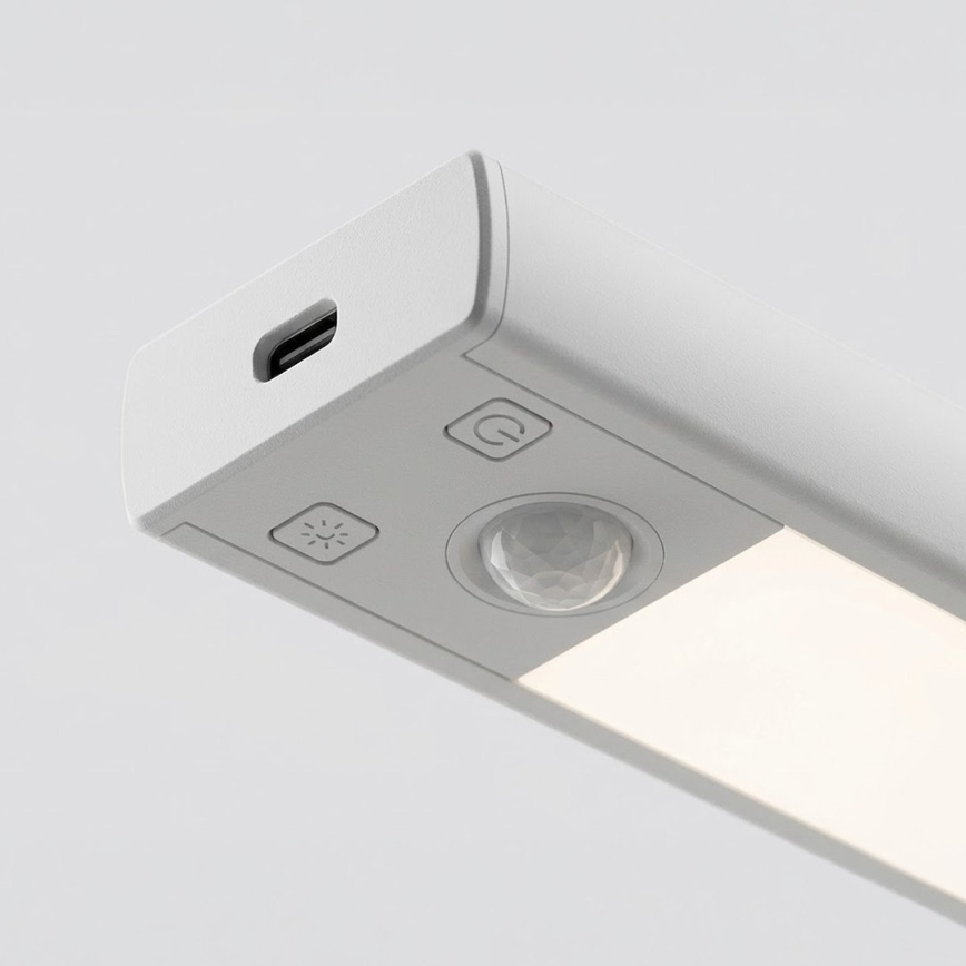 Set de 2 luces LED recargables para muebles con sensor de movimiento y de crepúsculo VIRO LED/1,2W/3,7V 800 mAh 3000/4000/6500K 30 cm blancas