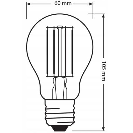 Pack de 3 bombillas LED Base Classic Filament A60 E27/7,5W/230V 4000K - Osram