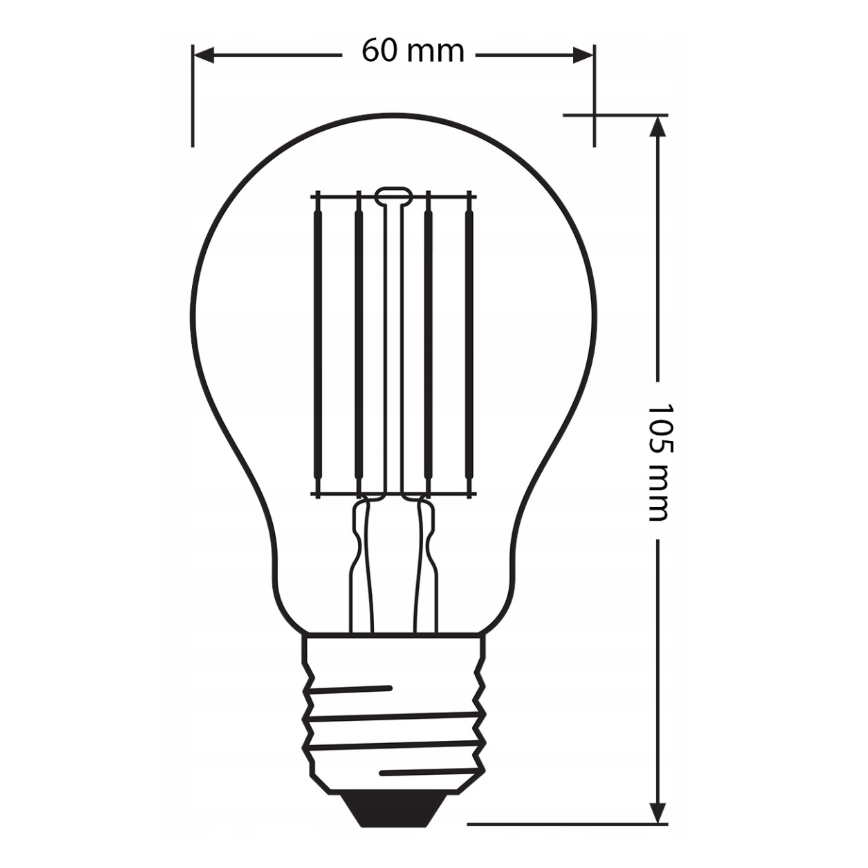 Pack de 3 bombillas LED Base Classic Filament A60 E27/7,5W/230V 4000K - Osram