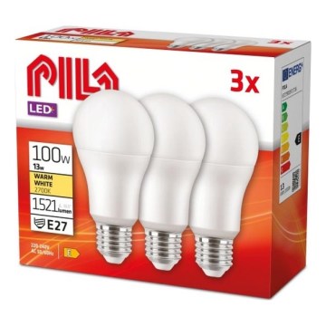 Pack de 3 bombillas LED Philips Pila E27/13W/230V 2700K