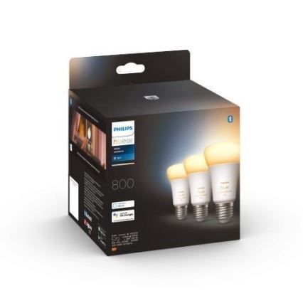 Pack de 3 bombillas LED regulables Philips Hue WHITE AMBIANCE A60 E27/6W/230V 2200-6500K