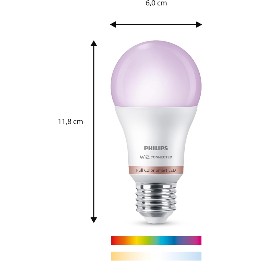 Pack de 3 bombillas LED RGB regulables Philips SMART A60 E27/8,8W/230V 2200-6500K