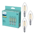 Pack de 3 bombillas LED Vintage Philips B35 E14/4,3W/230V 2700K