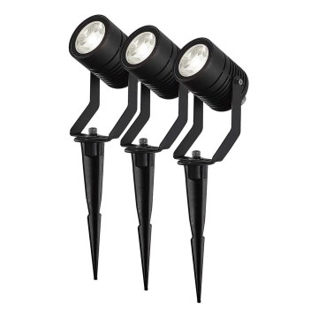 Pack de 3 lámparas LED RGBW regulables para exterior SmartLife LED/3W/230V IP65 Wi-Fi Tuya negras