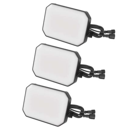 Pack de 3 reflectores LED RGBIC regulables para exterior GoSmart LED/14W/230V 3000-6500K IP65 Wi-Fi Tuya