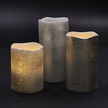 Pack de 3 velas LED (3xAAA) — blanco cálido