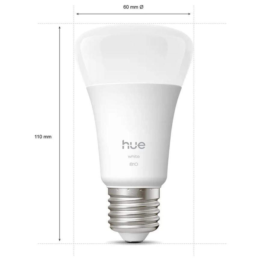 Pack de 4 bombillas LED regulables Philips Hue WHITE E27/7W/230V 2700K