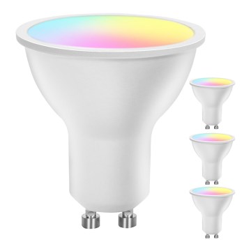 Pack de 4 bombillas LED RGBW regulables inteligentes GU10/4,9W/230V 2700-6500K - Aigostar