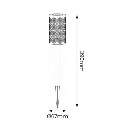Pack de 4 lámparas solares LED DECOR LED/1,2V 150 mAh 3000K 39 cm IP44 negro