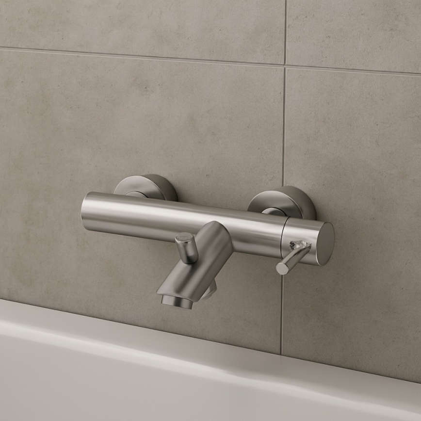 Paffoni - Grifo de bañera LIGHT acero inoxidable