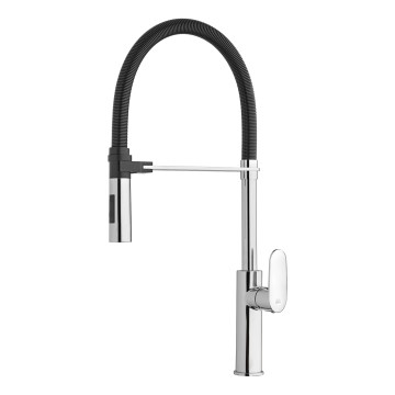 Paffoni - Grifo de fregadero con ducha extraíble CANDY 52,5 cm negro