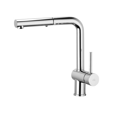 Paffoni - Grifo de fregadero con rociador extraíble LIGHT 29,2 cm, cromo brillante