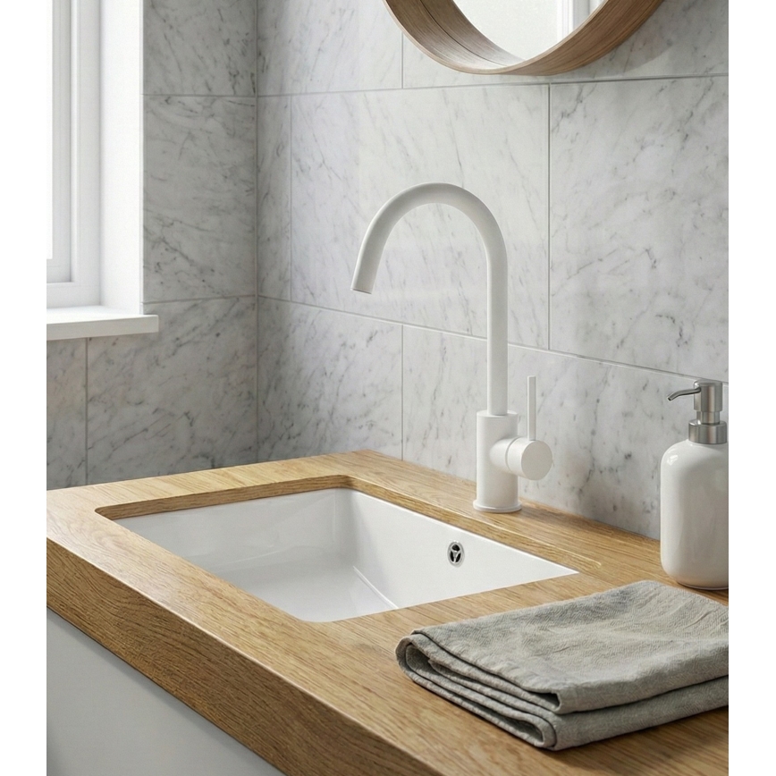 Paffoni - Grifo de lavabo LIGHT blanco