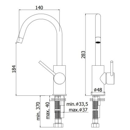 Paffoni - Grifo de lavabo LIGHT negro