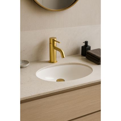 Paffoni - Grifo de lavabo LIGHT oro cepillado