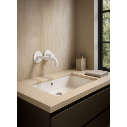 Paffoni - Grifo de lavabo para instalación empotrada LIGHT, acabado blanco mate