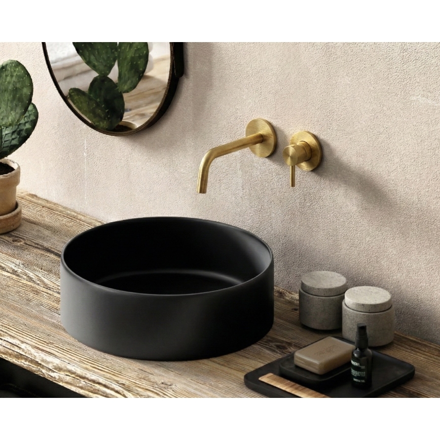 Paffoni - Grifo de lavabo para instalación empotrada LIGHT, acabado oro cepillado