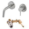 Paffoni - Grifo de lavabo para instalación empotrada LIGHT, acero inoxidable