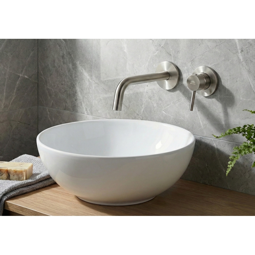 Paffoni - Grifo de lavabo para instalación empotrada LIGHT, acero inoxidable