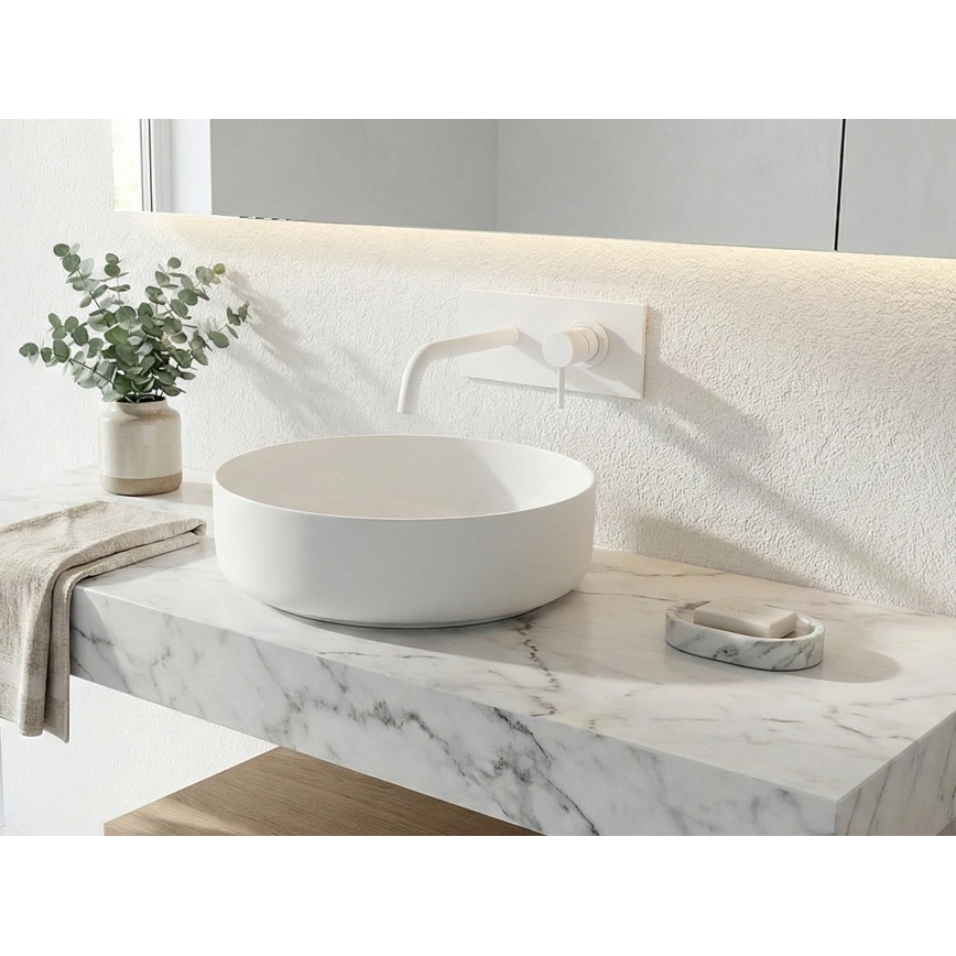 Paffoni - Grifo de lavabo para instalación empotrada LIGHT blanco mate