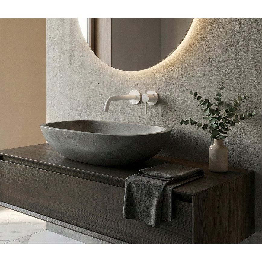 Paffoni - Grifo de lavabo para instalación empotrada LIGHT blanco mate
