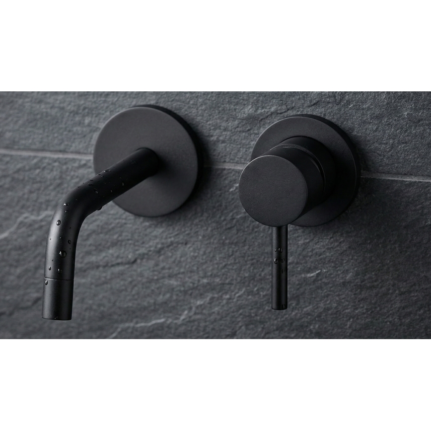 Paffoni - Grifo de lavabo para instalación empotrada LIGHT negro