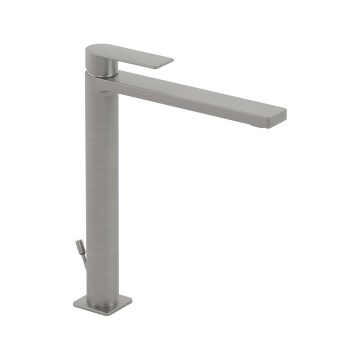 Paffoni - Grifo de lavabo TANGO con válvula de desagüe, acero inoxidable