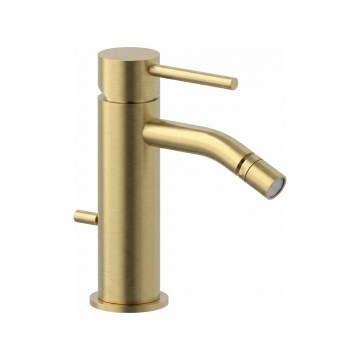 Paffoni - Grifo para bidé con válvula de desagüe LIGHT, oro cepillado
