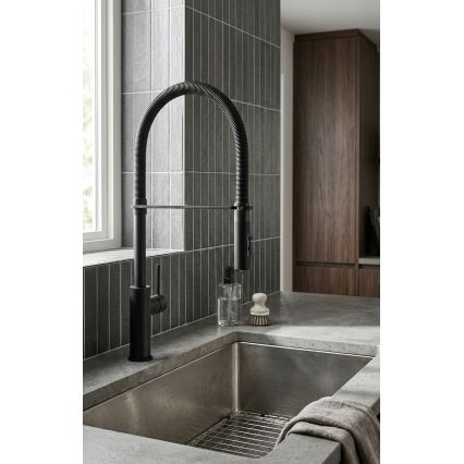 Paffoni - Grifo para fregadero LIGHT con rociador extraíble, 52,5 cm, cromo brillante