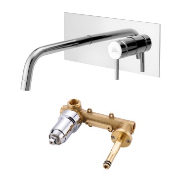 Paffoni - Grifo para lavabo de instalación empotrada LIGHT, acabado en cromo brillante