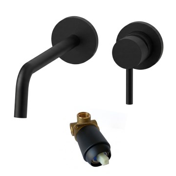 Paffoni - Grifo para lavabo de instalación empotrada LIGHT, negro