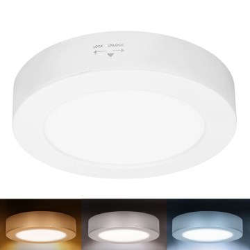 Panel LED 2 en 1 para montaje en superficie/empotrado LED/12W/230V 3000/4000/6000K Ø17cm IP54 blanco