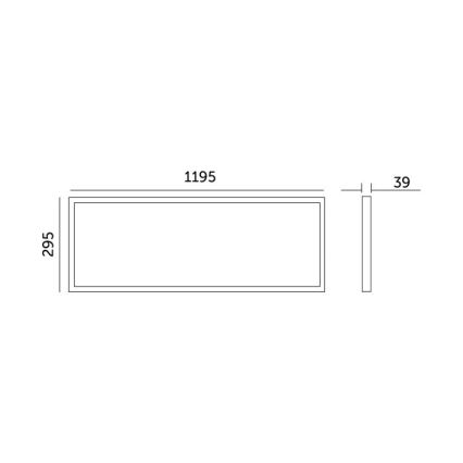 Panel LED de superficie BRISBANE LED/36W/230V 4000K 29,5x119 cm negro