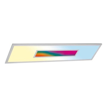 Panel LED RGBW regulable 20W/230V 3000-6500K 25x100 cm plateado + mando a distancia