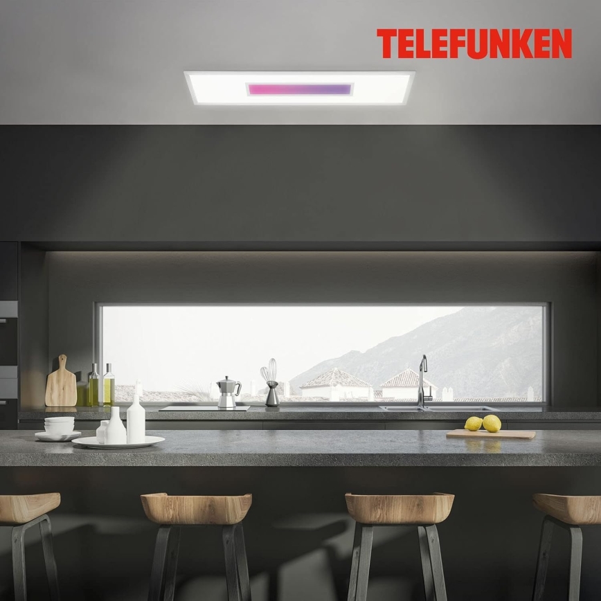 Panel LED RGBW regulable 20W/230V 3000-6500K 25x100 cm plateado + mando a distancia
