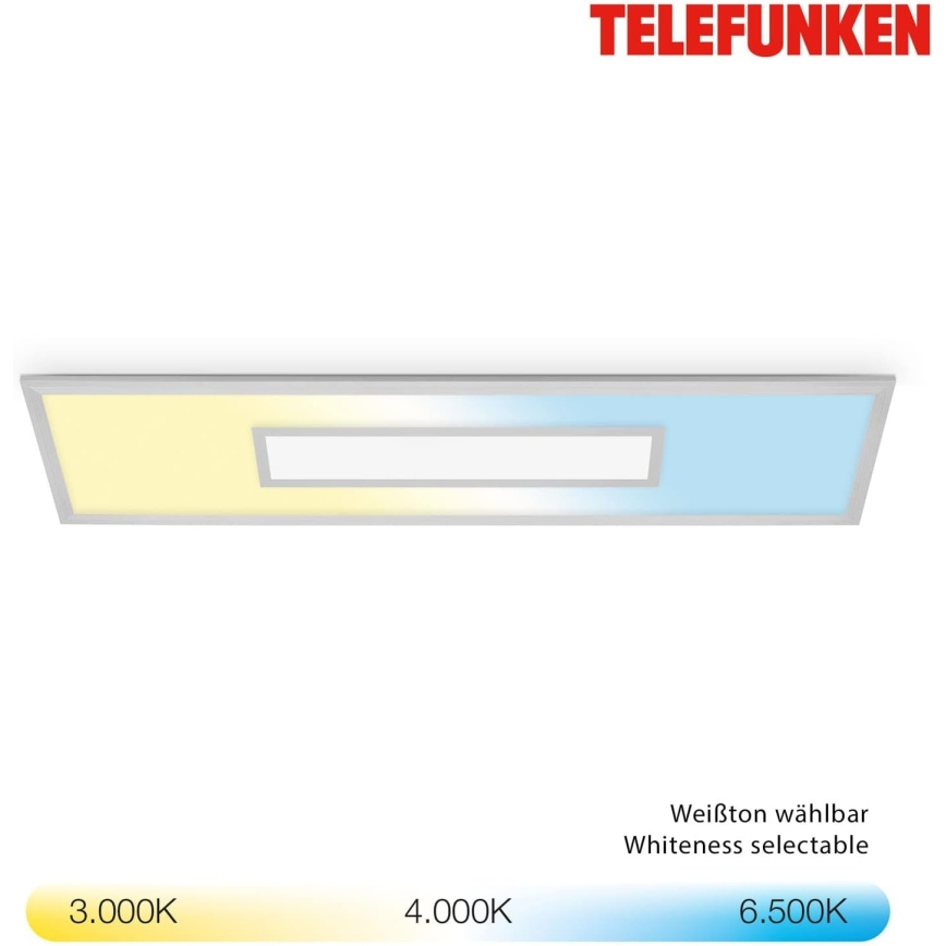 Panel LED RGBW regulable 20W/230V 3000-6500K 25x100 cm plateado + mando a distancia