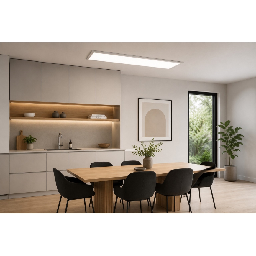 Panel LED RGBW regulable de superficie/13,5W/230V 3000-6500K 29,5x59,5 cm plateado + mando a distancia