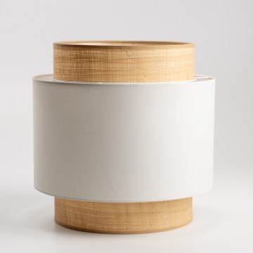Pantalla universal KERIA Ø 30 cm beige/blanca