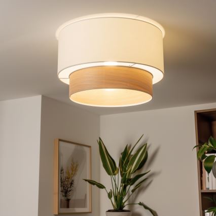 Pantalla universal KERIA Ø 50 cm blanca/marrón