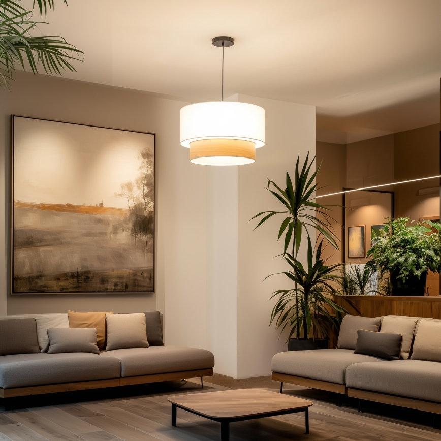 Pantalla universal KERIA Ø 50 cm blanca/marrón