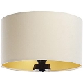 Pantalla universal STANDART E27 diá. 45 cm color crema/dorado