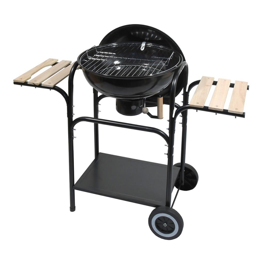 Parrilla de carbón portátil negro/madera